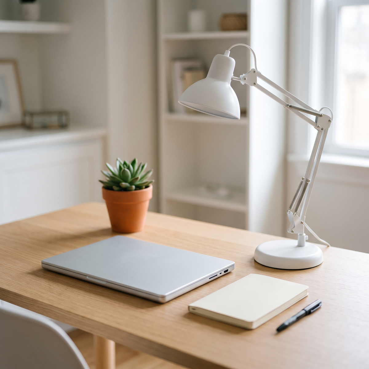 Tidy home office desk