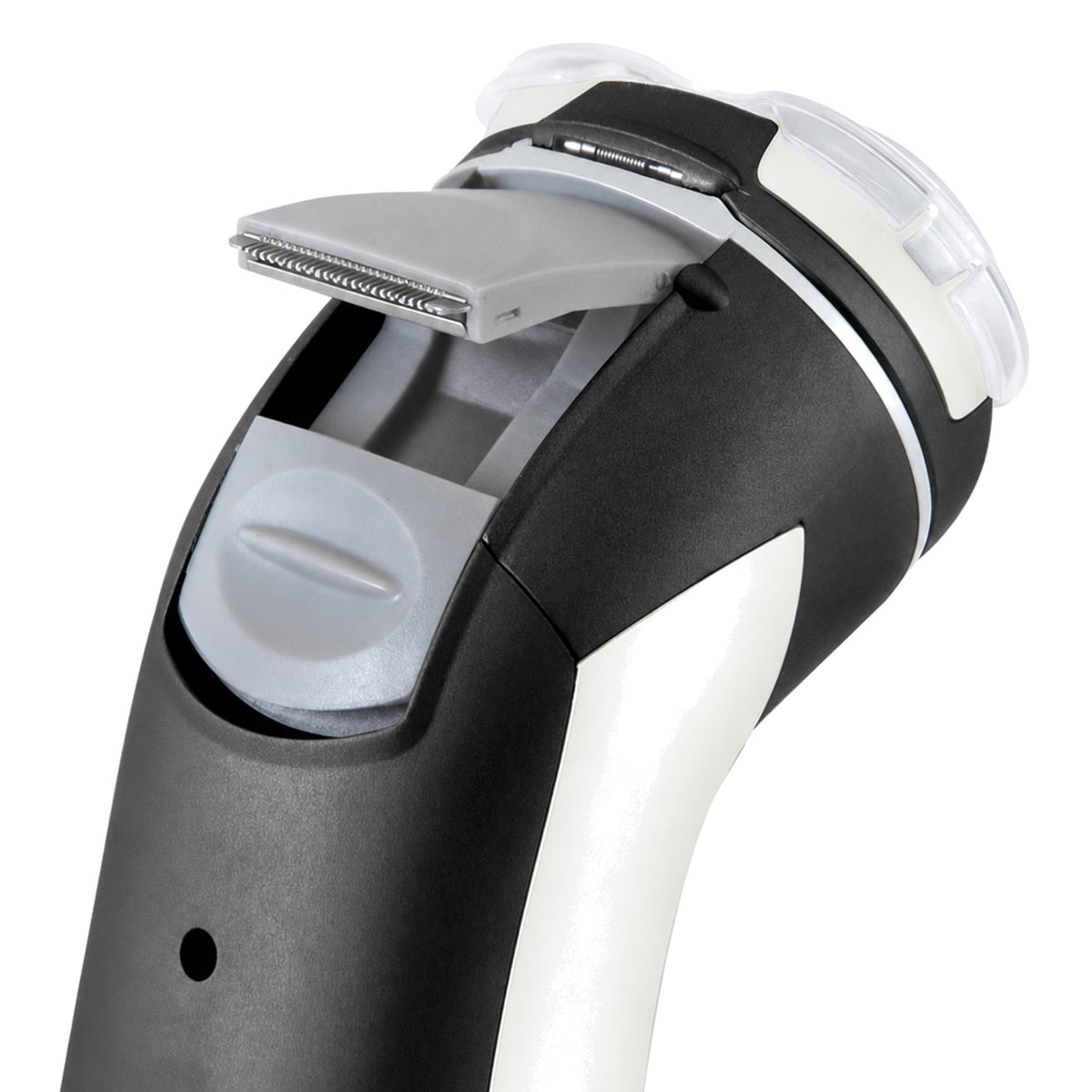 Paul Anthony Mens Rotary Shaver Cordless Rechargeable 3 Titanium Heads LED New — retractable precision trimmer deployed