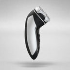 Paul Anthony Mens Rotary Shaver Cordless Rechargeable 3 Titanium Heads LED New — side profile on a grey sweep