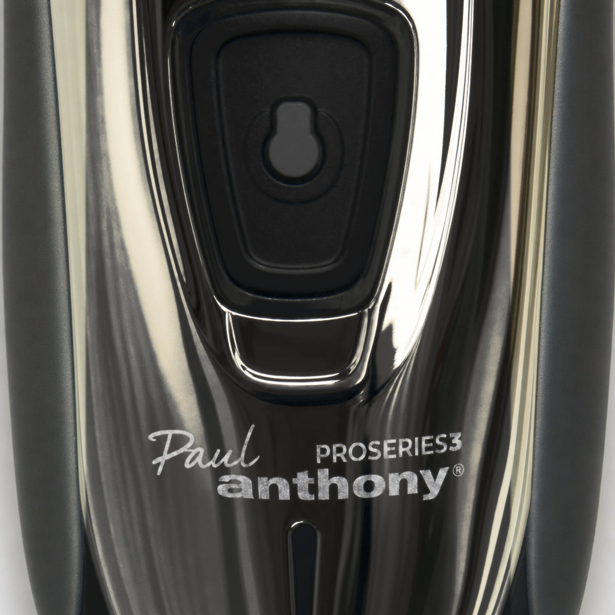 Paul Anthony Mens Rotary Shaver Cordless Rechargeable 3 Titanium Heads LED New — control macro, the power button and wordmark