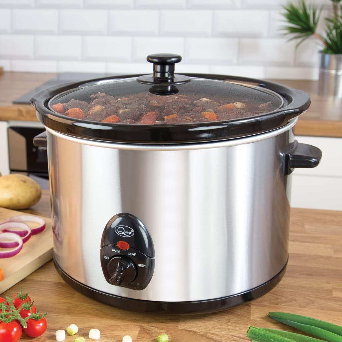 Quest 1.5 Litre Compact Slow Cooker Stainless Steel- 35260, product photo 13