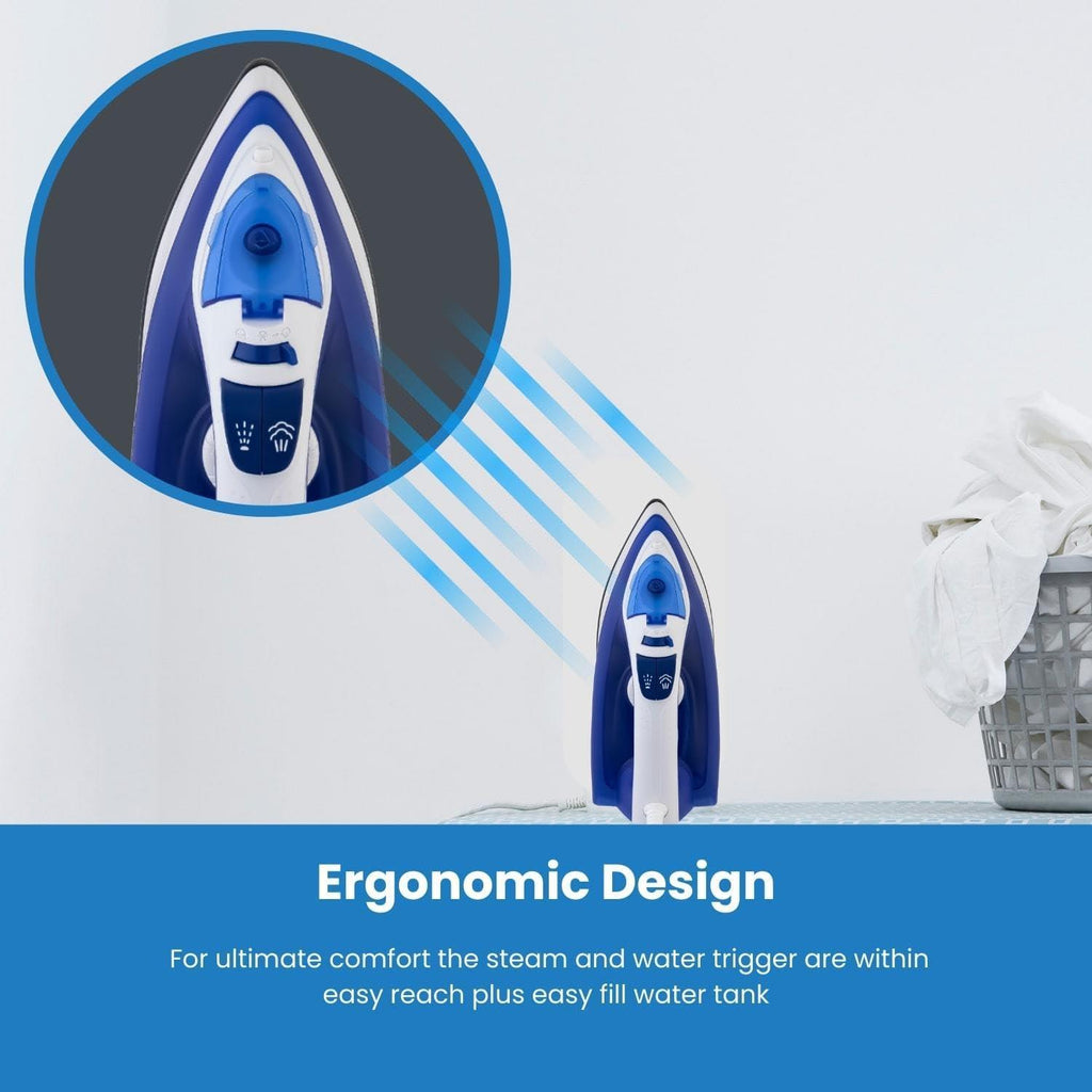 Hamilton Beach SteamMax 2200W Blue & White Steam Iron, product photo 6