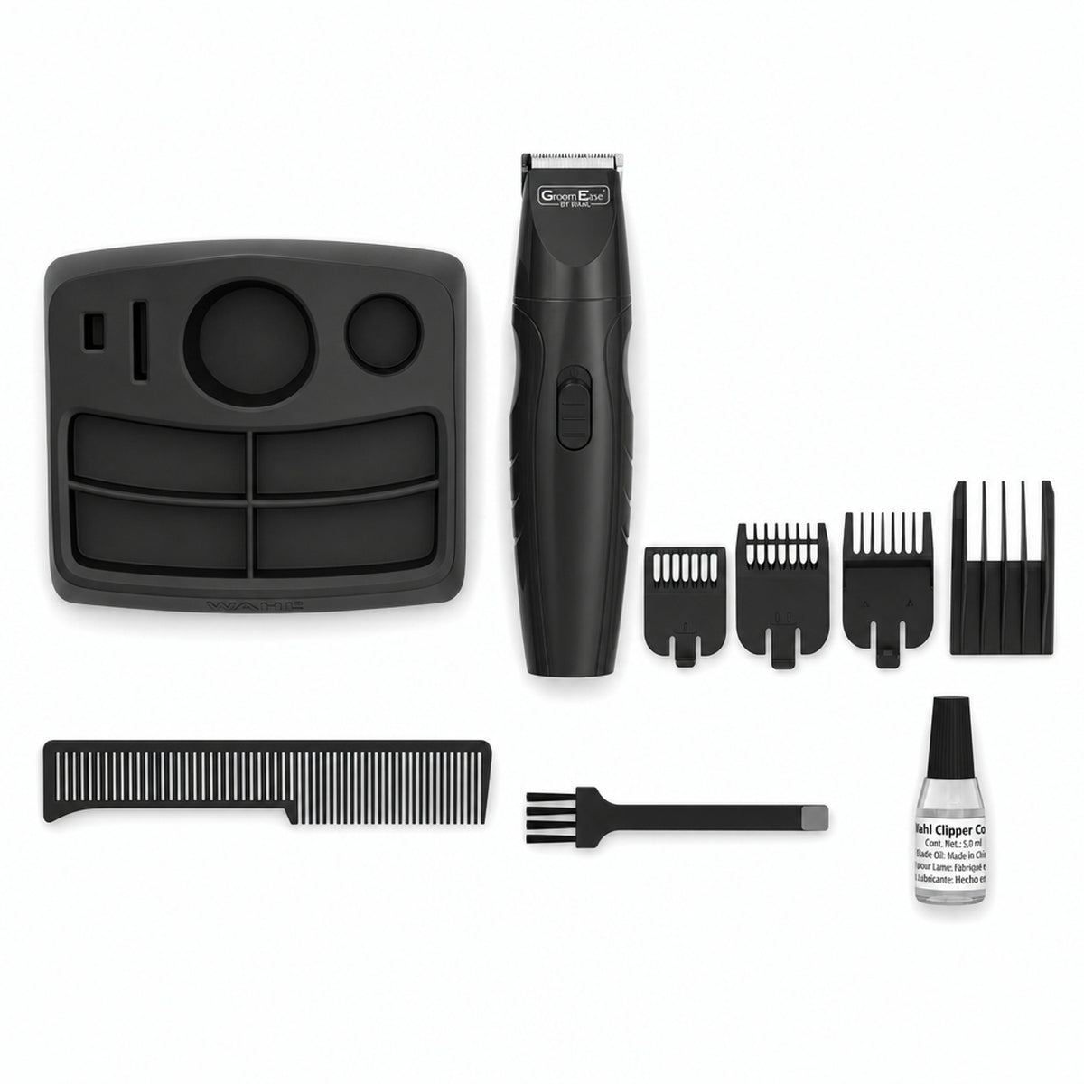 Wahl GroomEase Beard Trimmer Rechargeable 8 Lengths 0.5-12mm 9685-517 New — what is in the box, all nine pieces