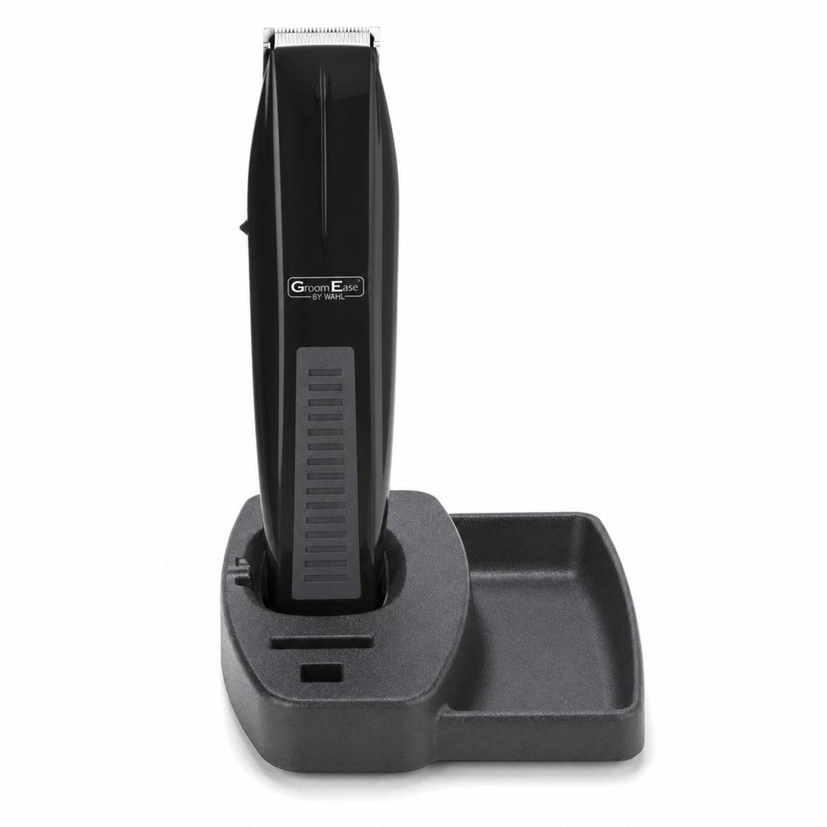 Wahl GroomEase Battery Performer Beard Trimmer Stubble Kit 5537-6217 New — the trimmer seated in its storage stand