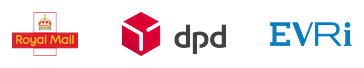 Delivery partners: Royal Mail, DPD and Evri