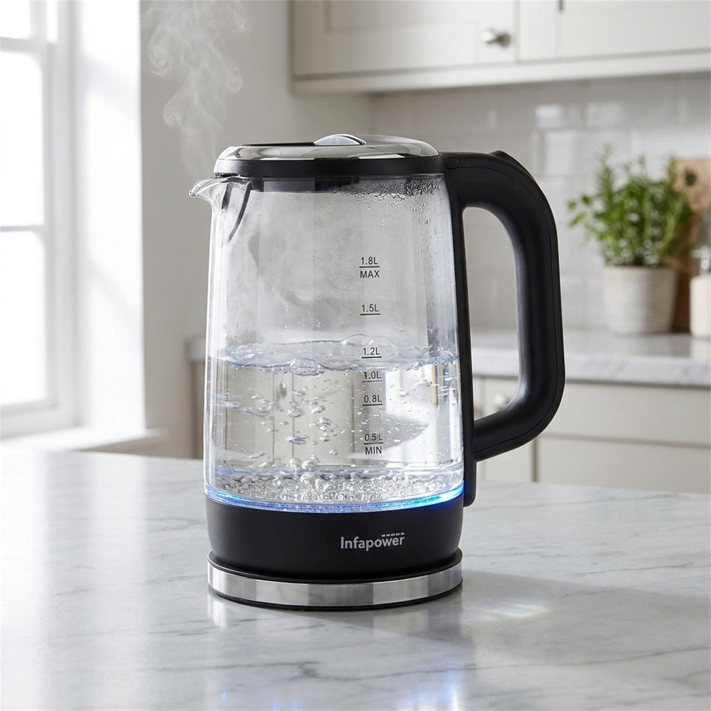 Infapower Glass 1800w 1.7L 360° Cordless Kettle- X507, product photo 7