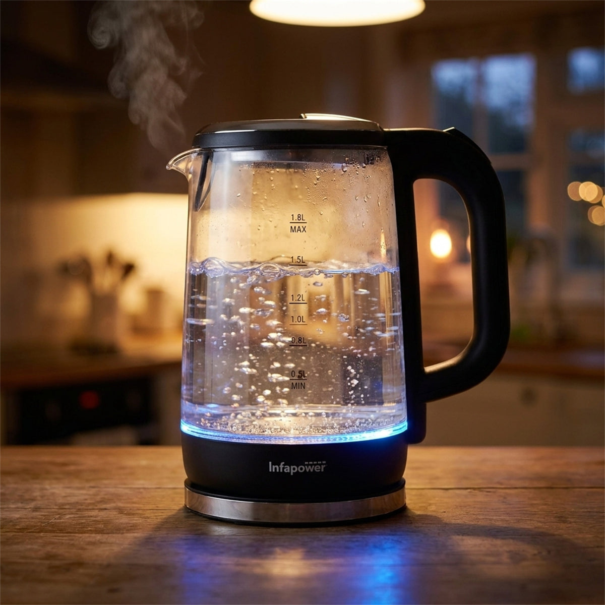 Infapower Glass 1800w 1.7L 360° Cordless Kettle- X507, product photo 10