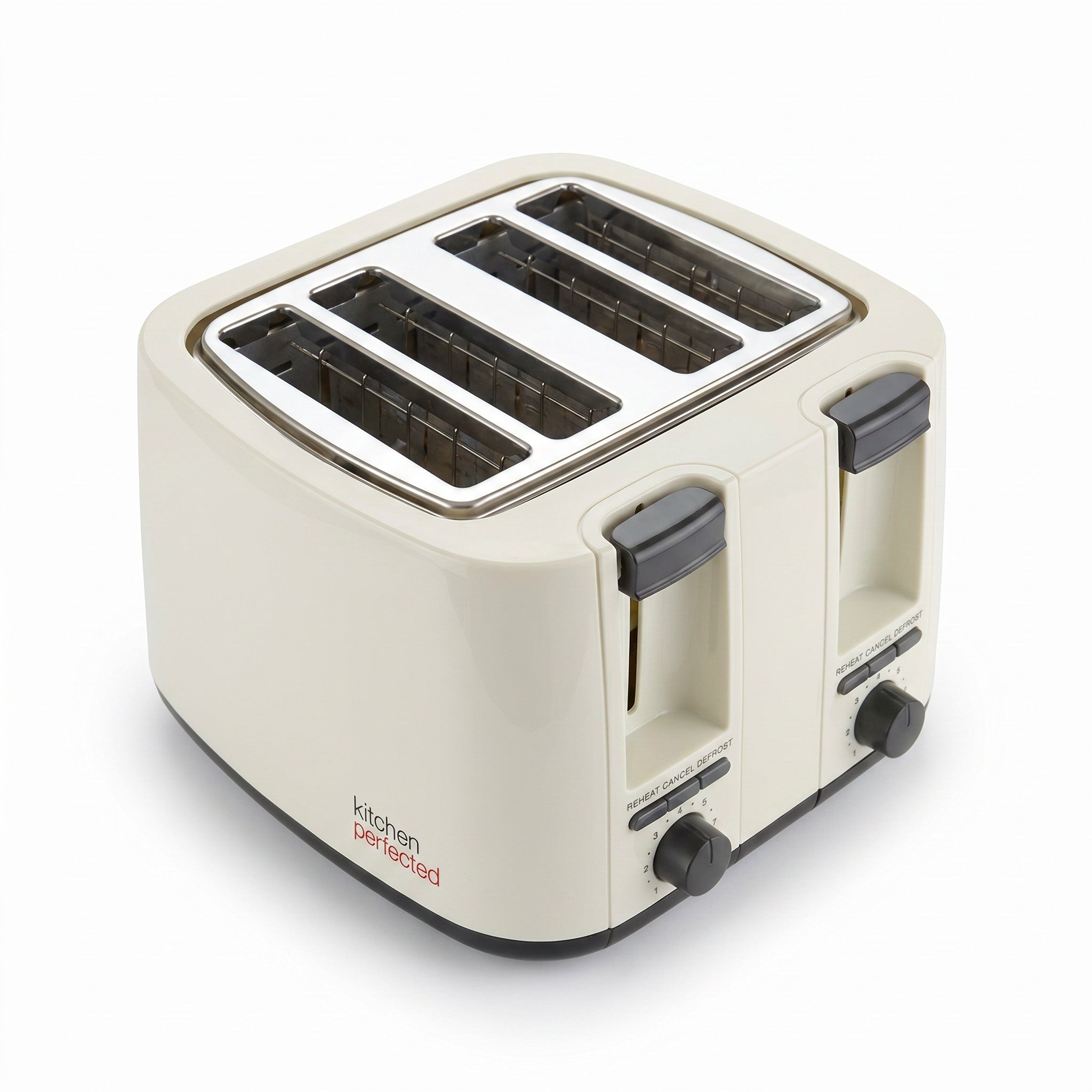 KitchenPerfected 4-slice extra-wide toaster, cream, photo 5
