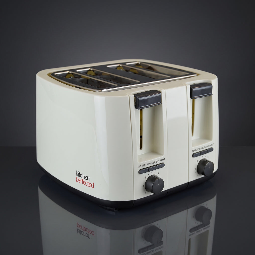 KitchenPerfected 4-slice extra-wide toaster, cream, photo 7