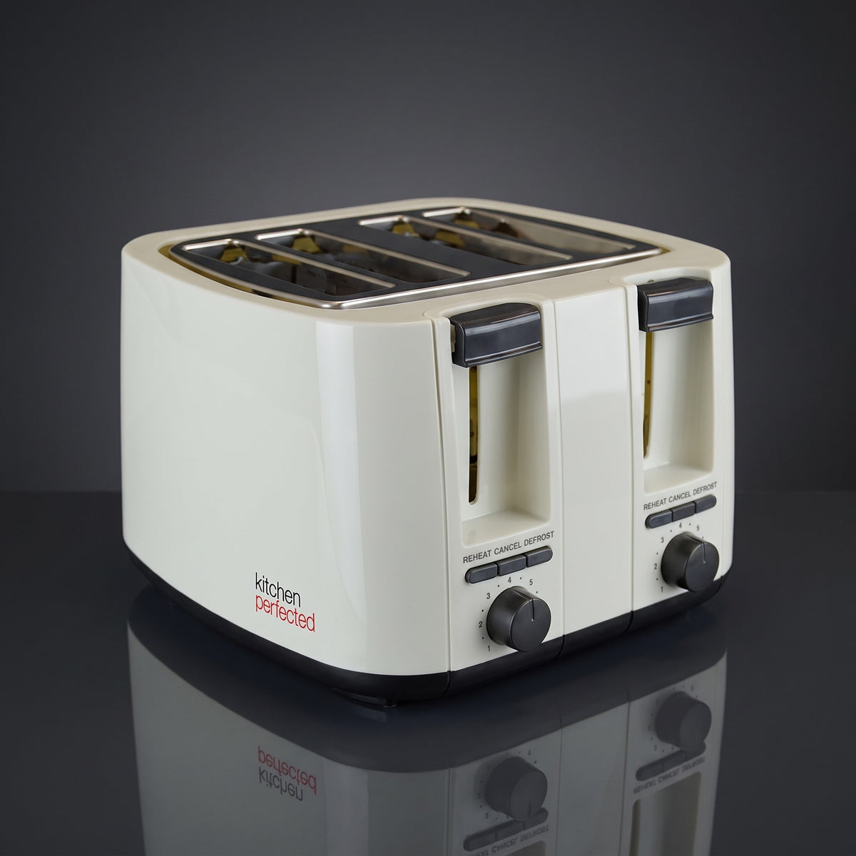 KitchenPerfected 4-slice extra-wide toaster, cream, photo 7