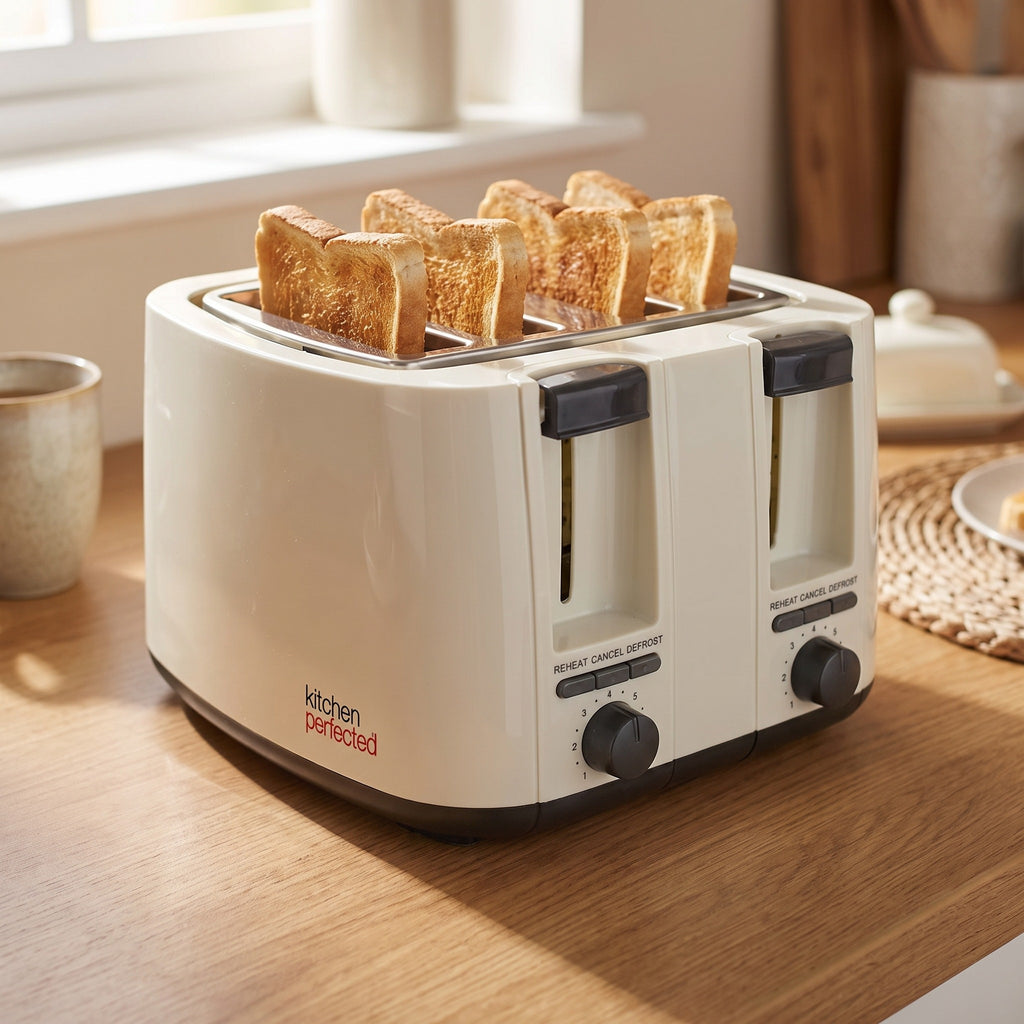 KitchenPerfected 4-slice extra-wide toaster, cream, photo 9