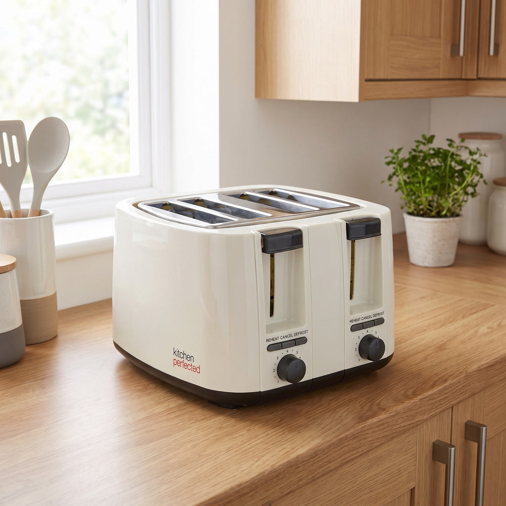 KitchenPerfected 4-slice extra-wide toaster, cream, photo 11