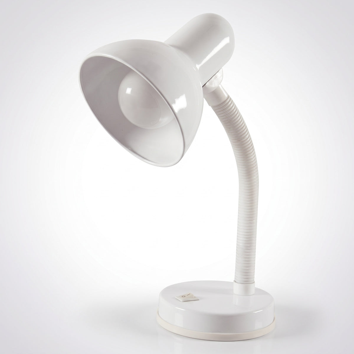 Lloytron 35W Classic Flexi desk lamp, white, on a white background