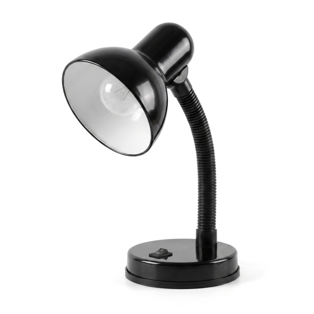 Lloytron 35W Classic Flexi desk lamp, black, on a white background