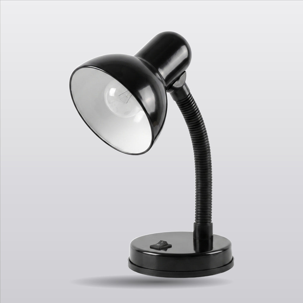 Lloytron 35W Classic Flexi desk lamp, black, angled view on a white background