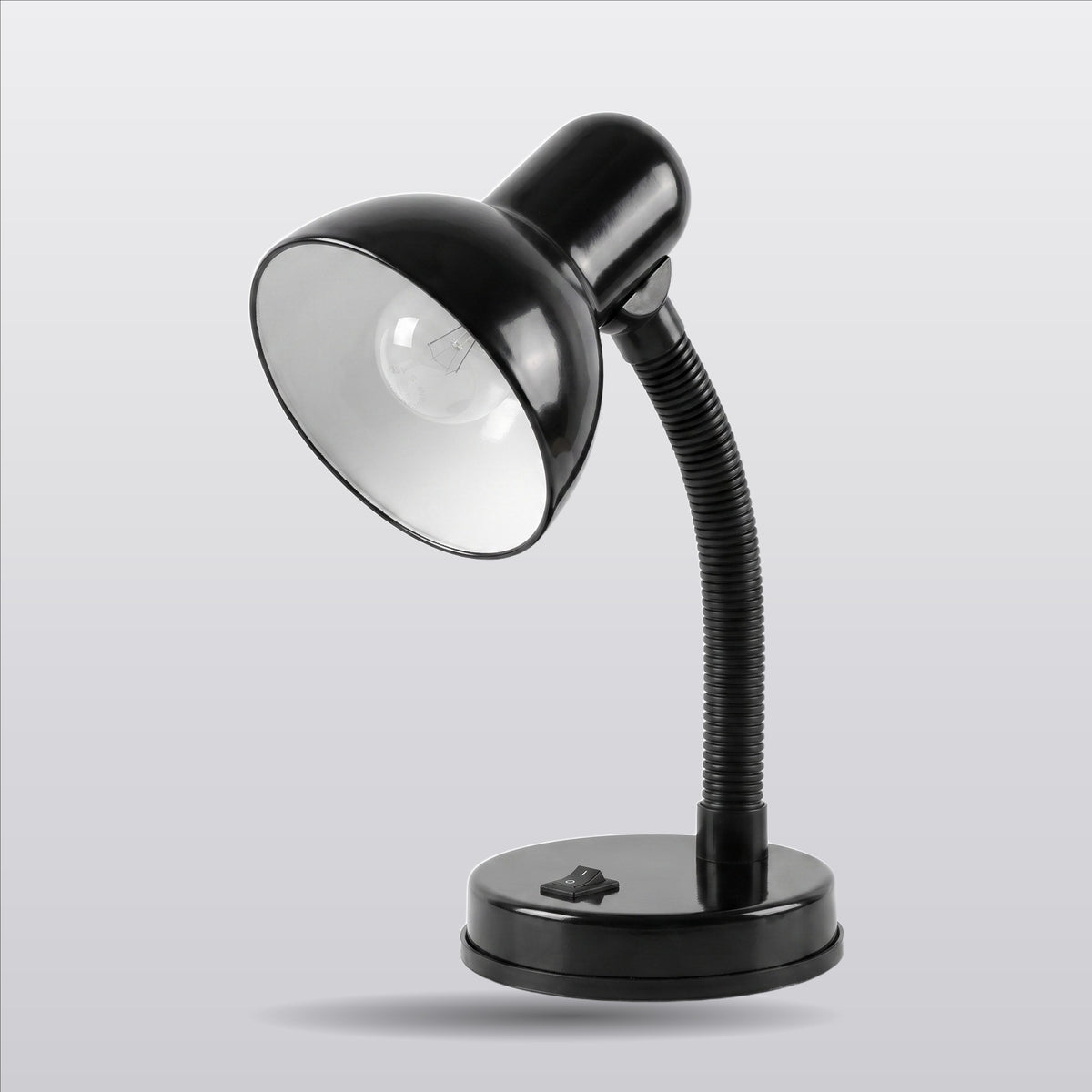 Lloytron 35W Classic Flexi desk lamp, black, angled view on a white background