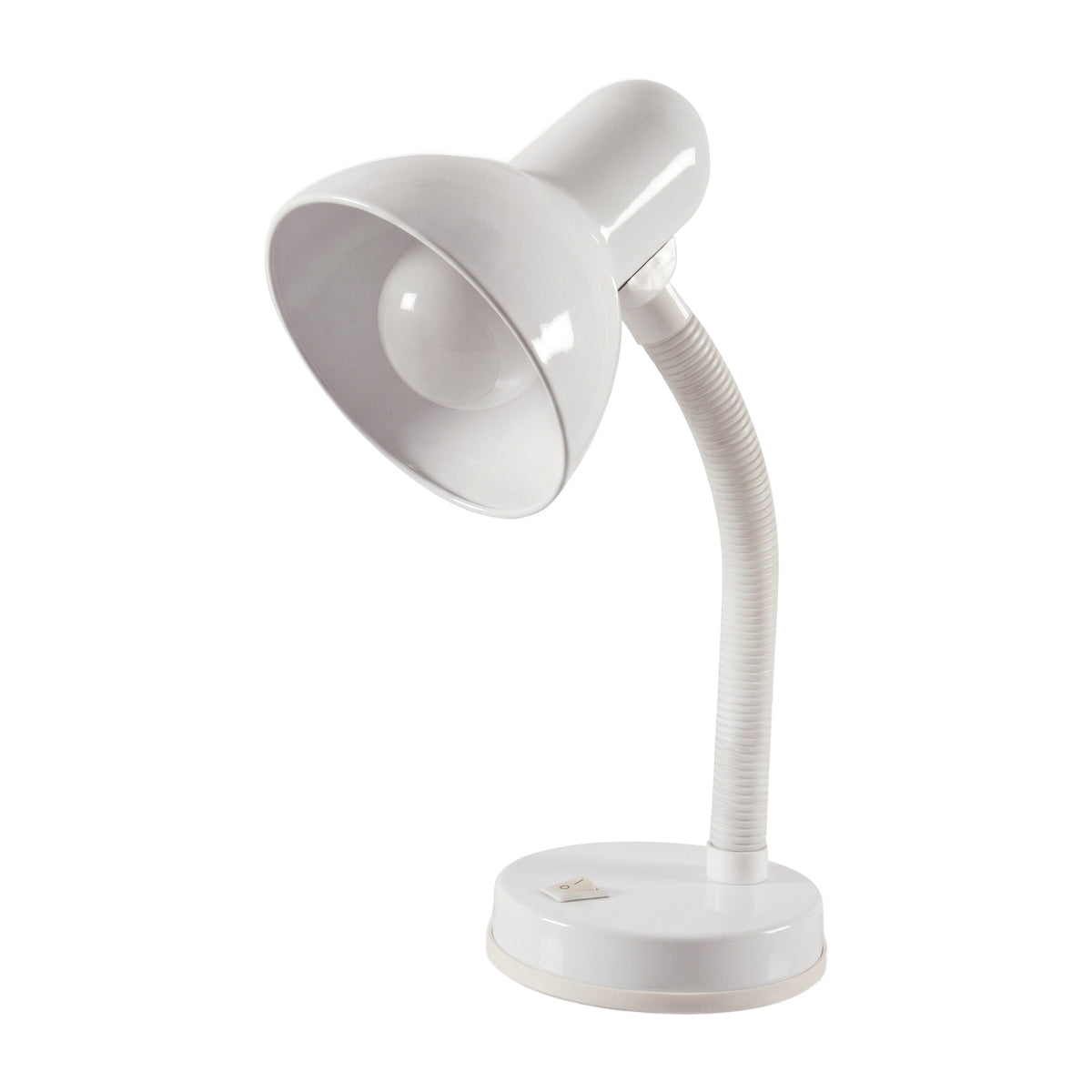 Lloytron 35W Classic Flexi desk lamp, white, on a white background
