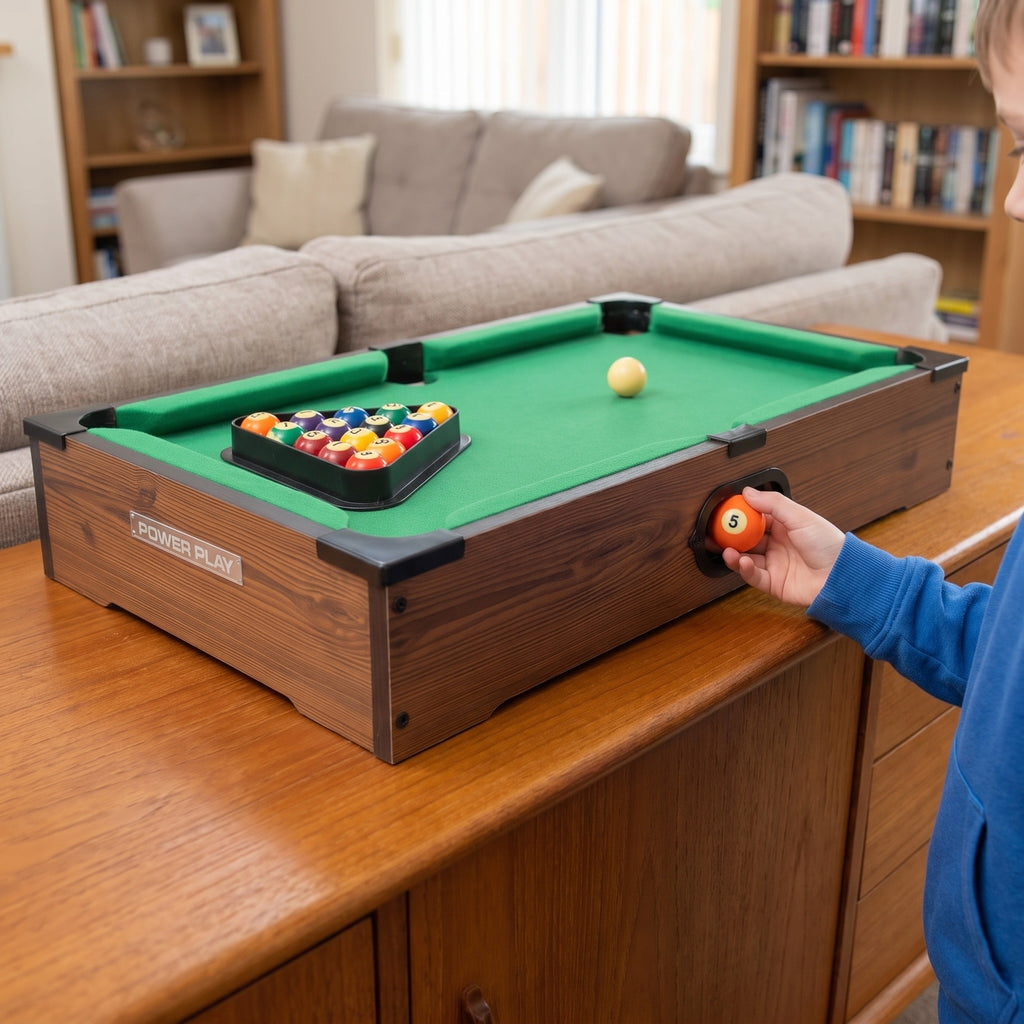 Power Play Kids Pool Billiard Snooker Indoor Table Top Game - 20", product photo 11