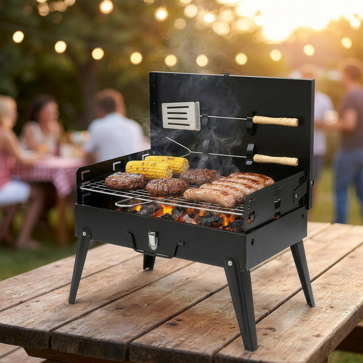 Redwood Charcoal BBQ Grill with Accessories - Portable Folding, product photo 9
